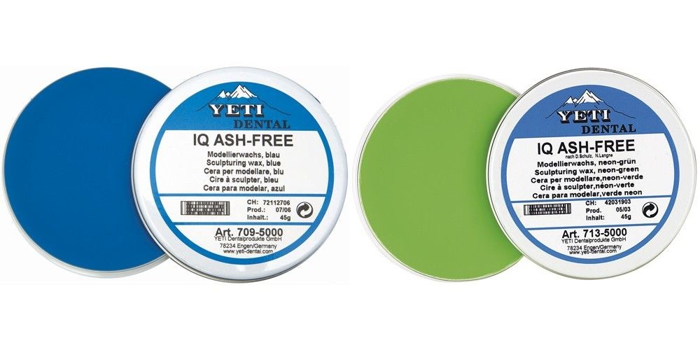 Воск моделировочный IQ Ash-free, 45г, неоново-зеленый или голубой