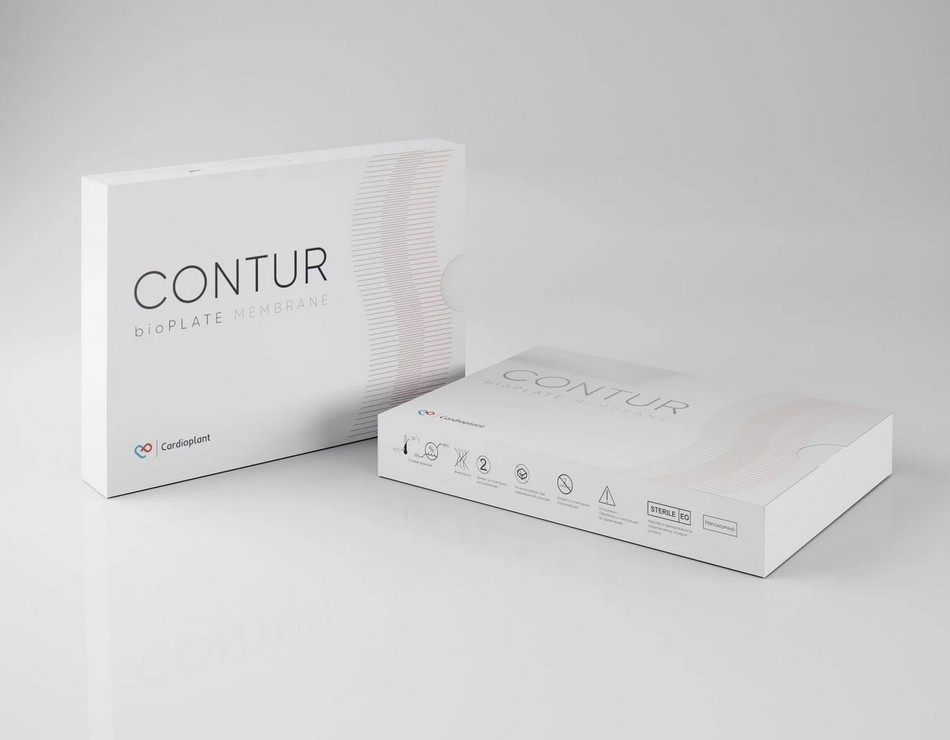bioPLATE Contur резорбируемая двухслойная мембрана, супер эластичная, 15х20 мм