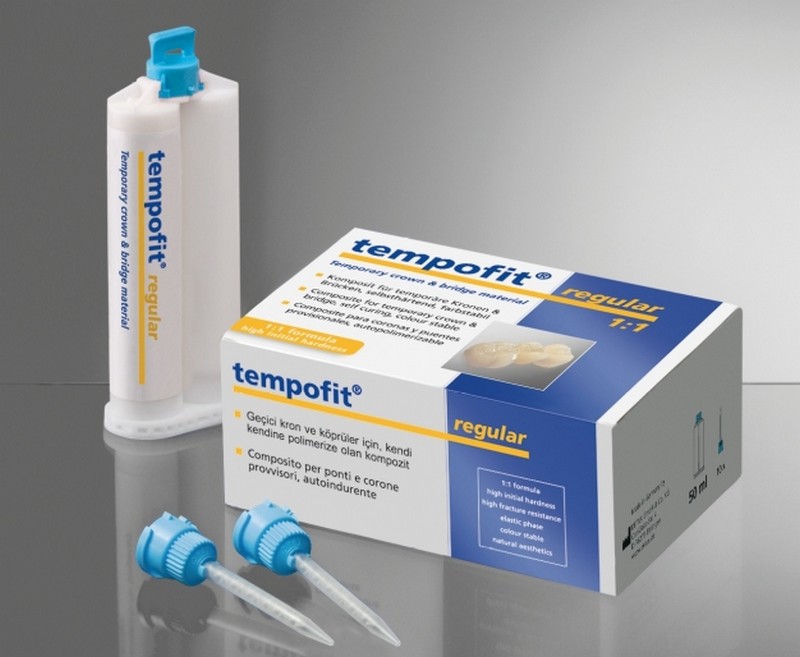 Tempofit regular 1:1 материал для временных коронок и мостов, 75г