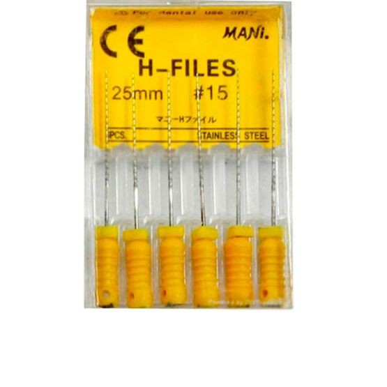 Каналорасширители ручные H-Files, 6 шт/уп, 15, 25мм