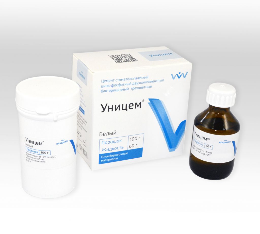 Уницем цинк-фосфатный  цемент, 100г+60мл